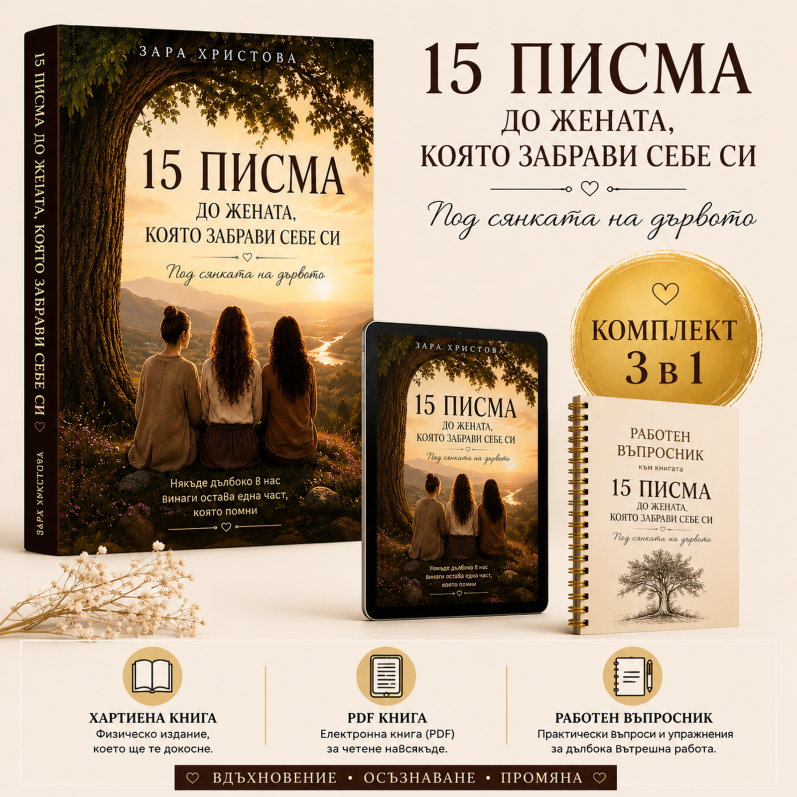 15 писма до жената, която забрави себе си - Комплект (Книга + PDF + Работен въпросник)